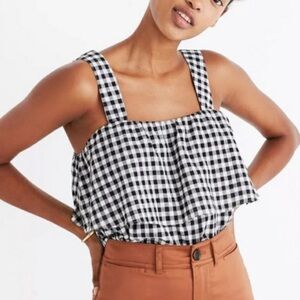 Like New Madewell Checkered Crop Top, Size Medium.